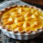 Sweet peach cobbler with a flaky crust and juicy peach filling, perfect for a comforting dessert. Ideal for summer gatherings, featuring fresh peaches baked to perfection with a golden, buttery crust.