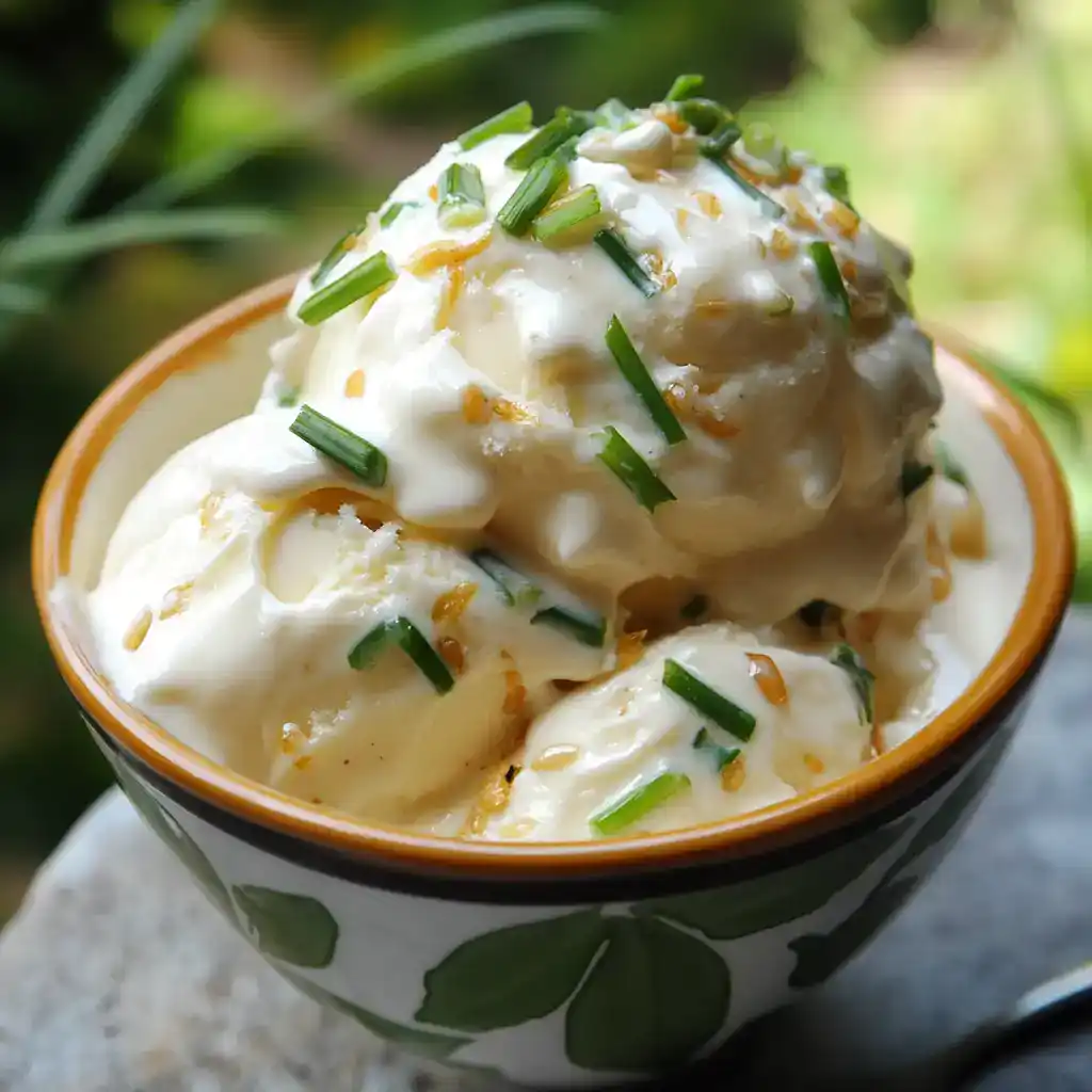 Creamy potato salad with chopped green onions and a tangy dressing, served in a decorative bowl. Perfect for picnics, barbecues, and family gatherings. A classic comfort food side dish.