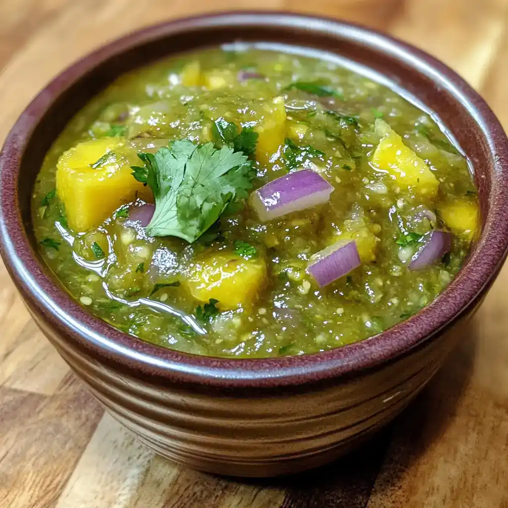 Spicy mango chutney in a rustic bowl with chopped red onions and cilantro, showcasing vibrant colors and fresh ingredients, perfect for enhancing Indian dishes.