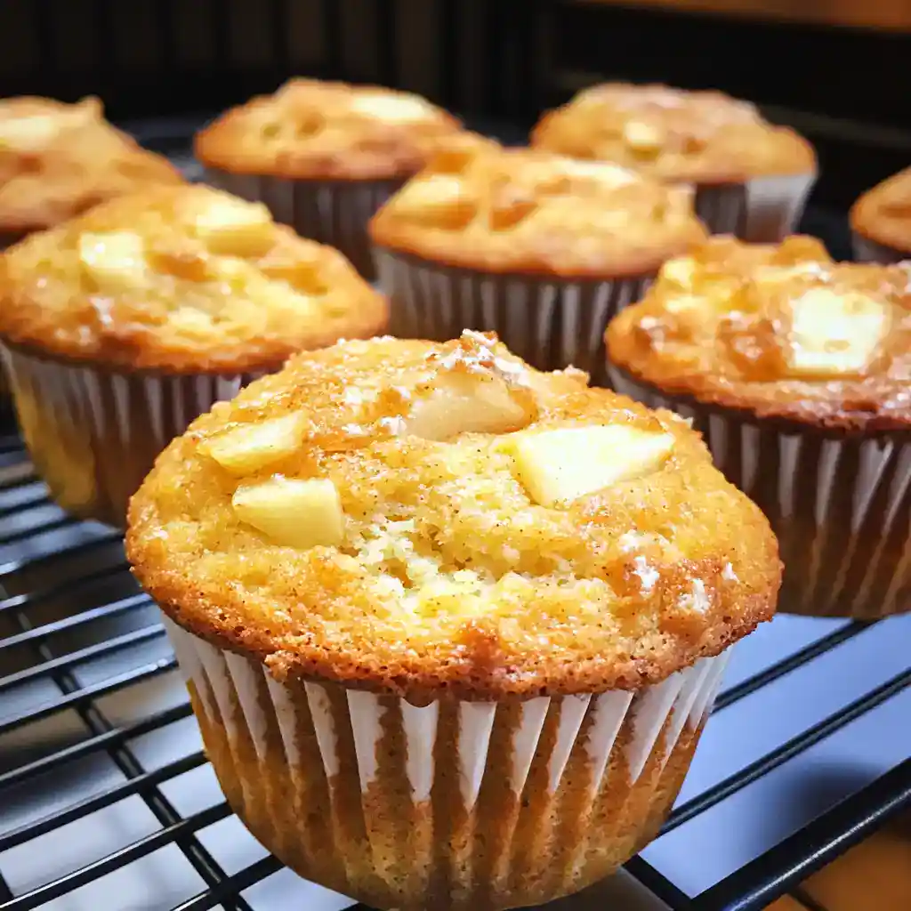 Fresh pineapple coconut muffins cooling on a wire rack, perfect for breakfast or snack. Delicious homemade muffin recipe featuring tropical flavors, moist crumb, and crumbly topping.