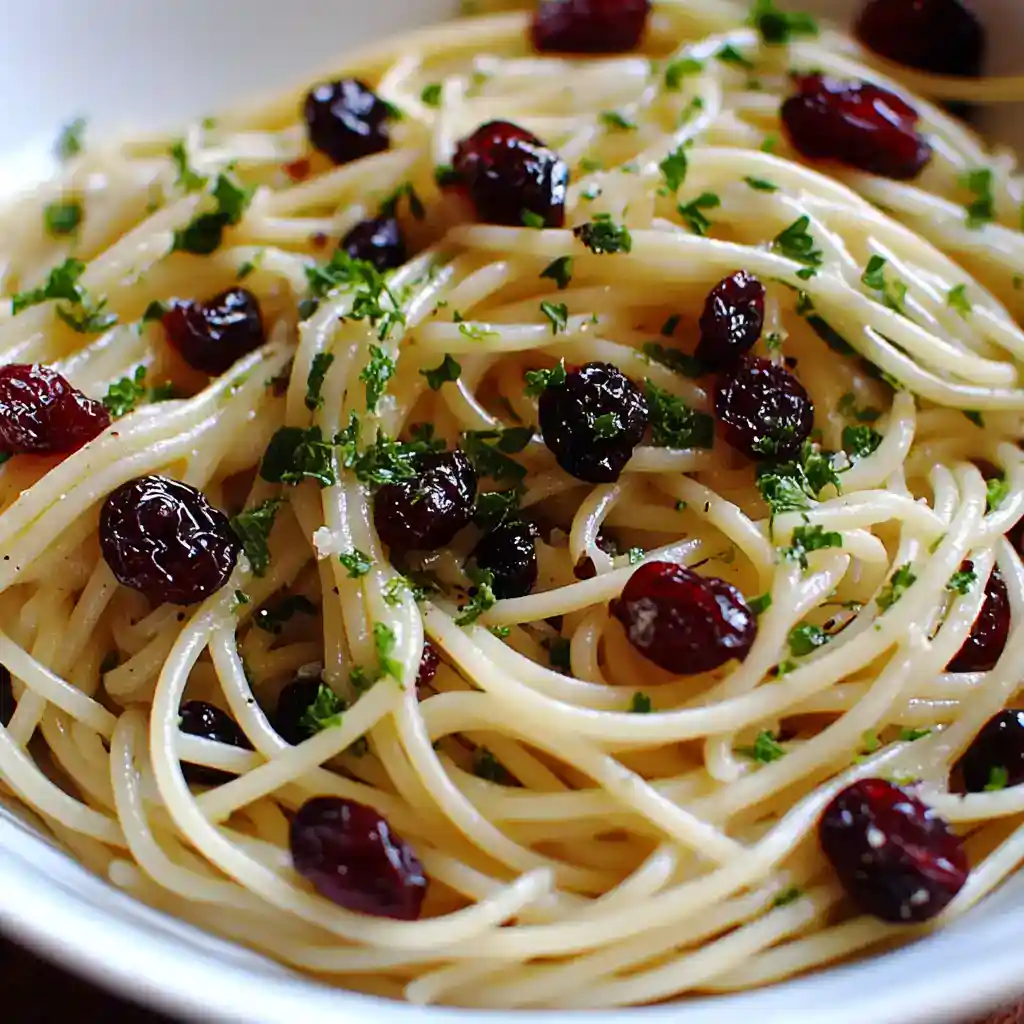 Cranberries with Garlic Noodles