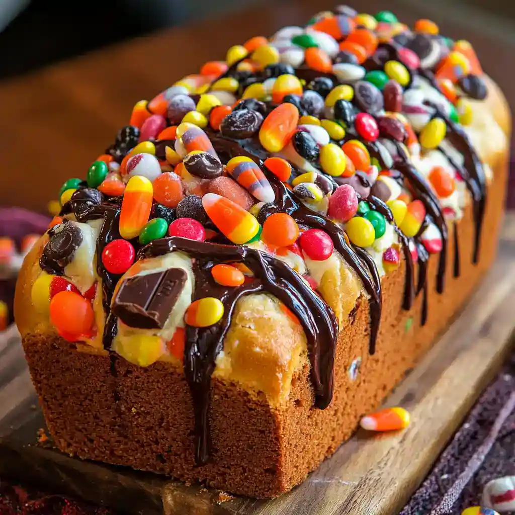 Festive Halloween Candy Bread