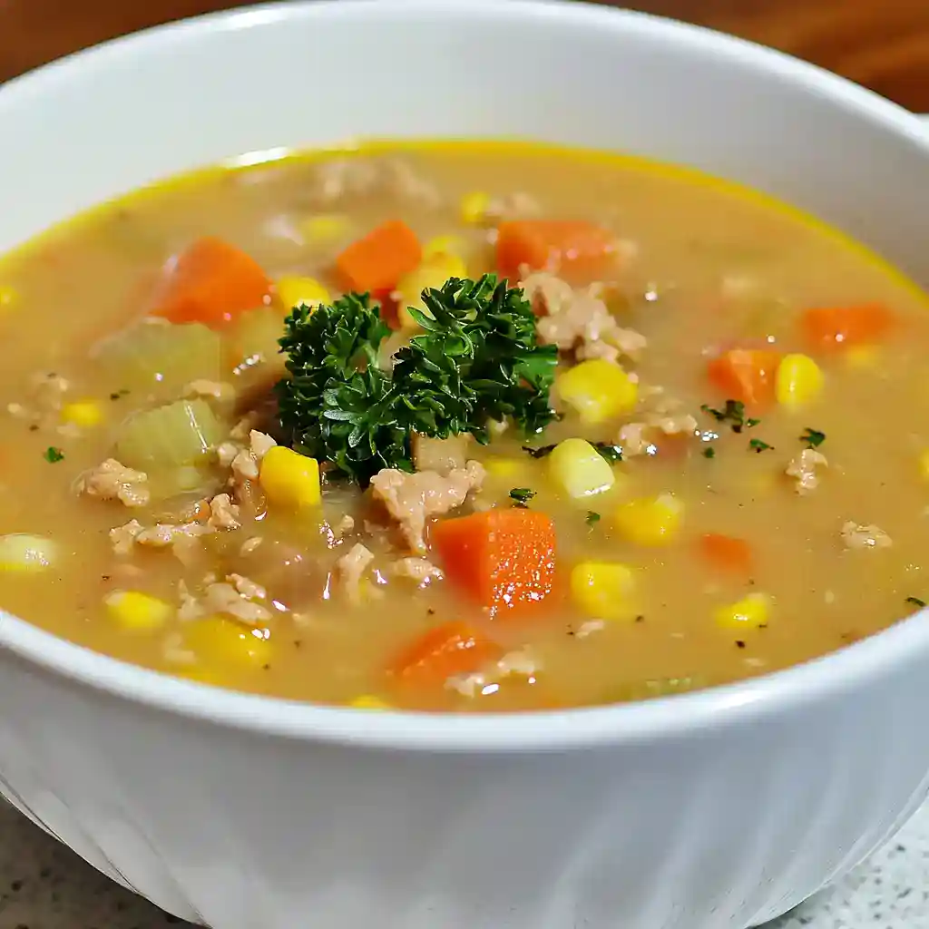 Golden Corn and Turkey Soup