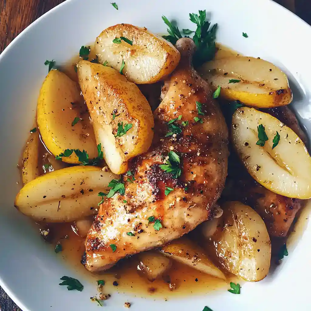 Pears with Lemon Chicken