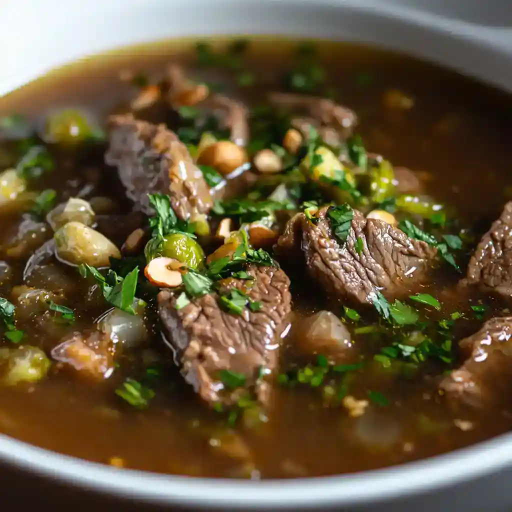 Beef and Hazelnut Sprout Soup