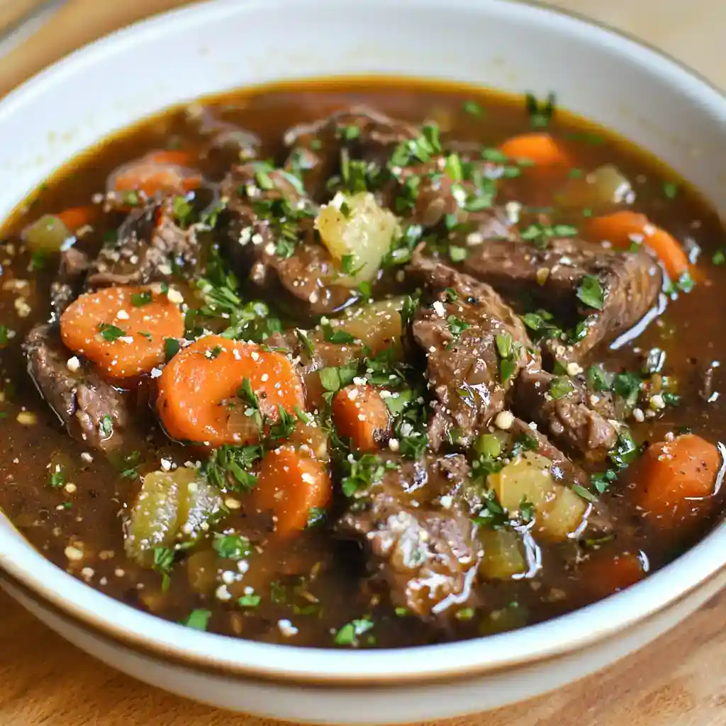 Beef and Hickory Kernel Sprout Stew