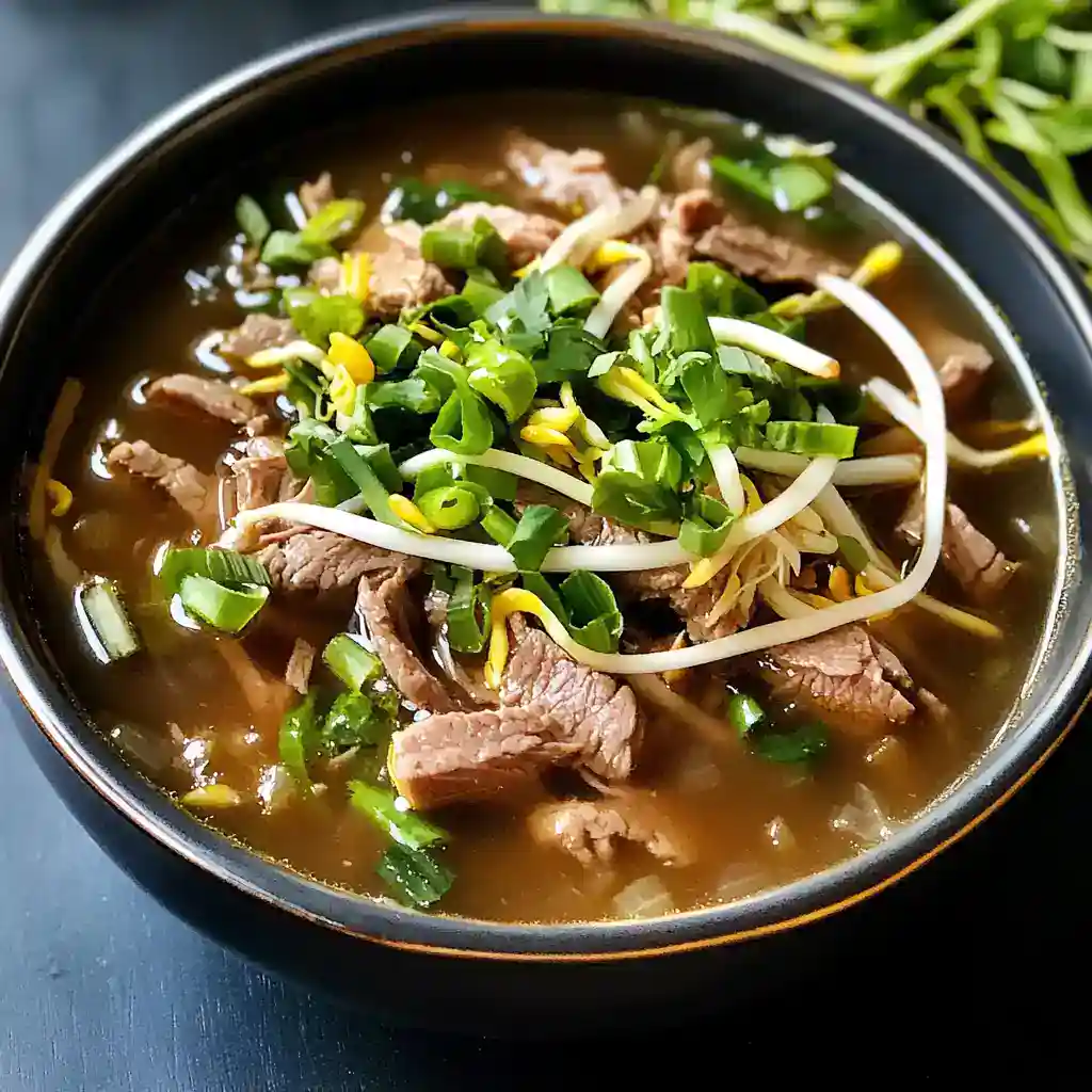 Beef and Sunflower Seed Sprout Soup
