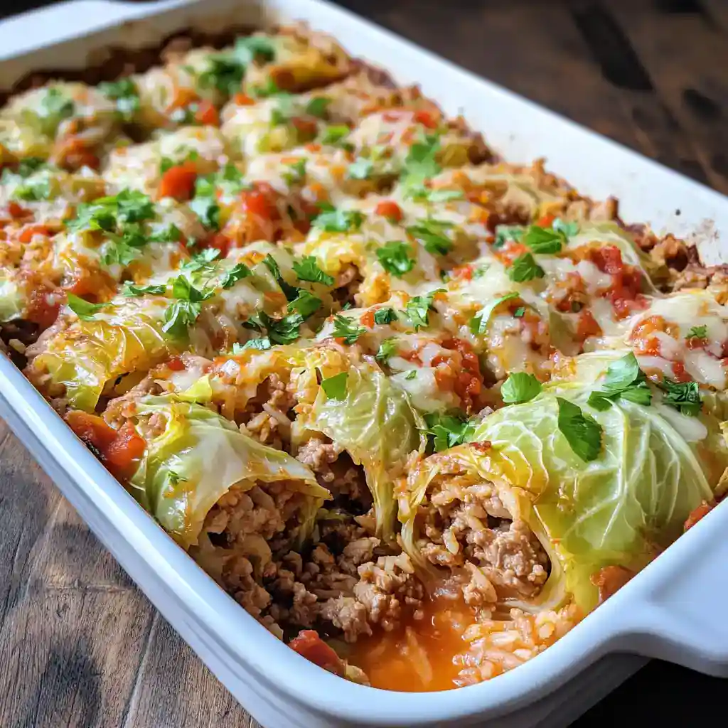 Turkey and Cabbage Leaf Casserole