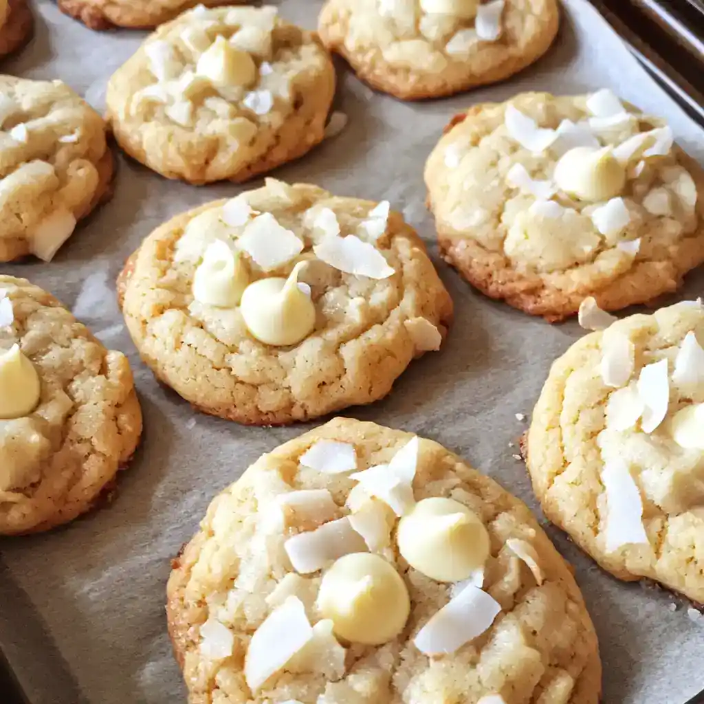 White Chocolate Coconut Cookies