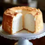 Fluffy Japanese cheesecake with a golden-brown crust, airy texture, and creamy interior, served on a decorative cake stand perfect for special occasions or everyday desserts.