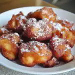 Deep-fried Oreo cookies topped with powdered sugar on a white plate – a delicious and crispy dessert perfect for snack and party treats.