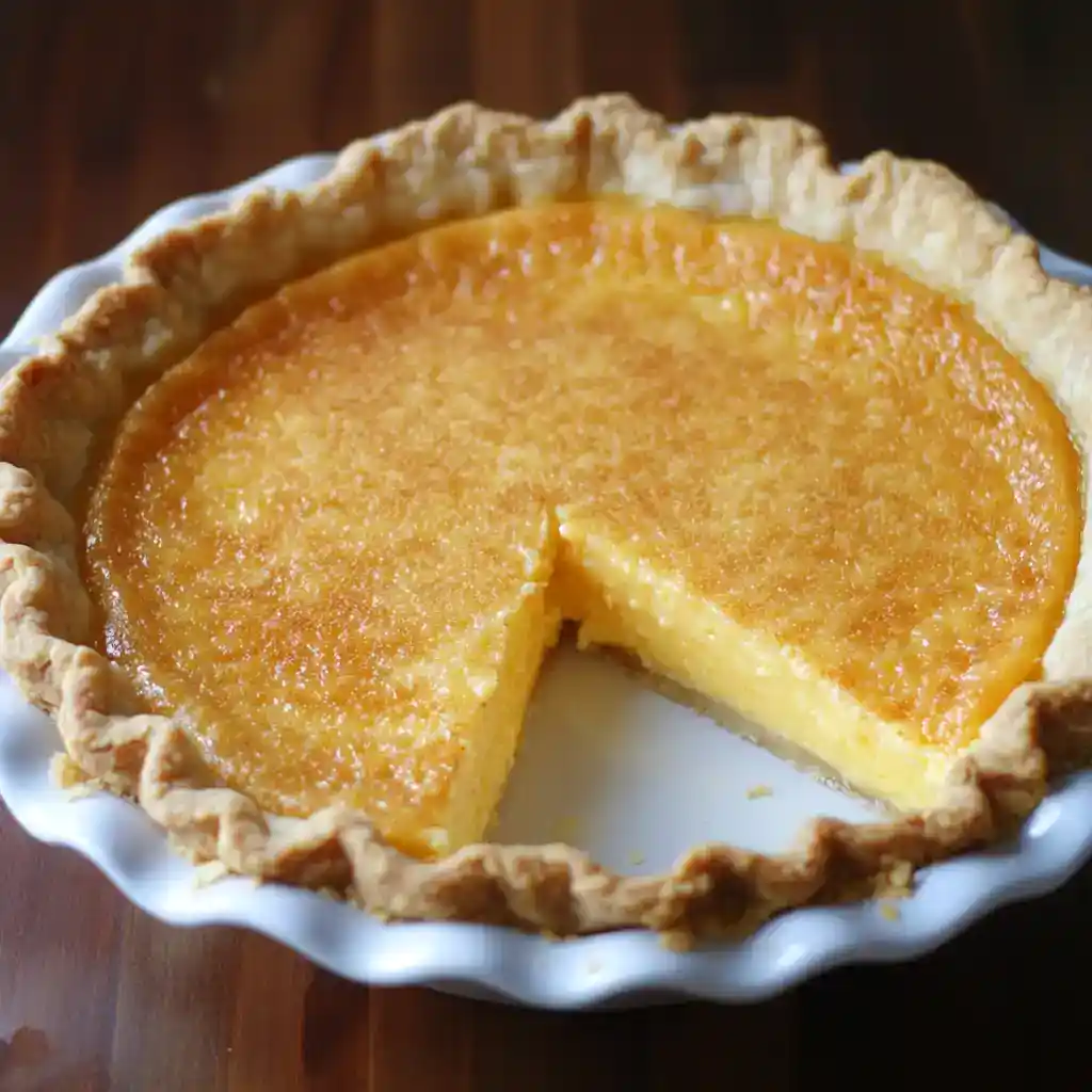 Creamy lemon custard pie with a golden crust, perfect for dessert. Easy homemade recipe with a rich, tangy flavor, ideal for family gatherings and special occasions.