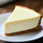 Creamy cheesecake with a graham cracker crust, topped with a smooth, rich layer of cheesecake filling. Perfect for dessert lovers seeking a delicious and easy-to-make treat.