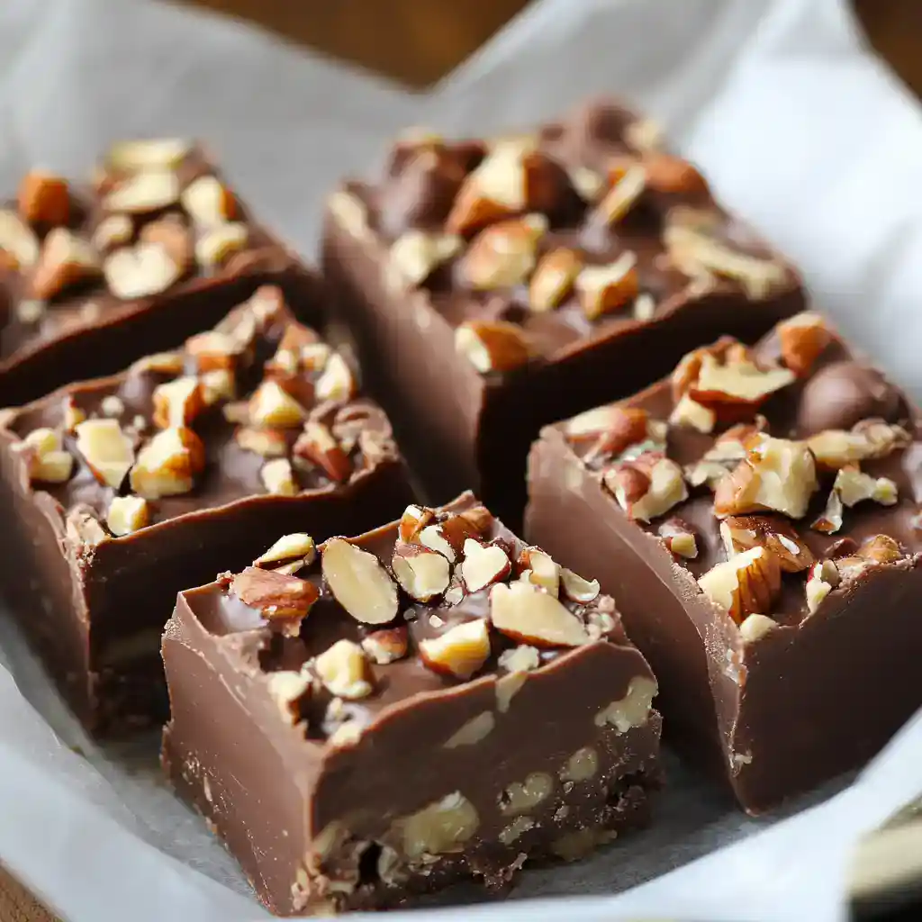 Rich chocolate brownies topped with chopped nuts, perfect for satisfying sweet cravings and sharing at gatherings. Easy to make with simple ingredients on Station Recipes.