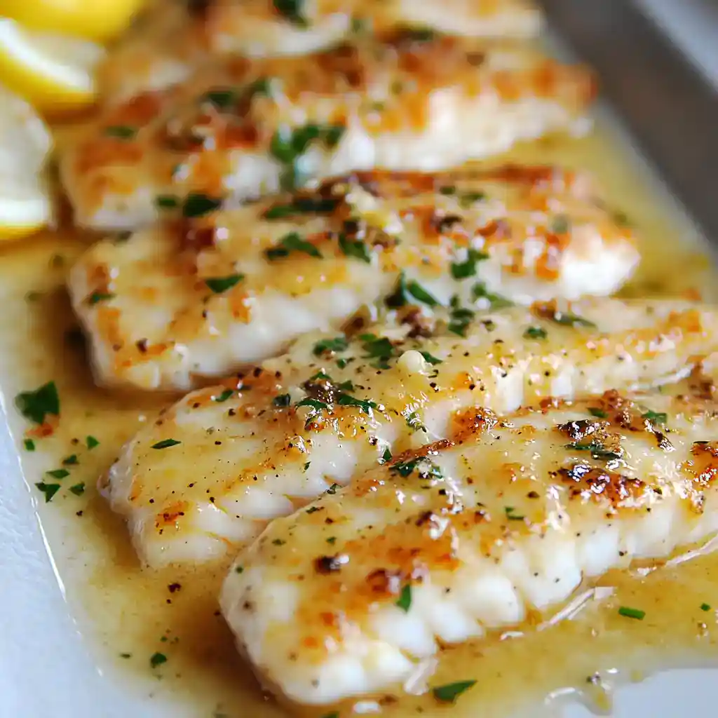 Succulent baked cod fillets topped with melted cheese, fresh herbs, and a flavorful lemon butter sauce, perfect for a healthy, quick dinner option. Ideal for seafood lovers and family meals.