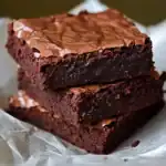 Decadent triple-layer chocolate brownies with gooey, rich chocolate center and crispy top, perfect for dessert lovers and chocolate enthusiasts.