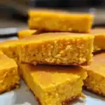 Golden cornbread squares, freshly baked and crumbly, perfect for comforting meals and side dishes. A delicious, moist, and buttery treat made with wholesome ingredients.