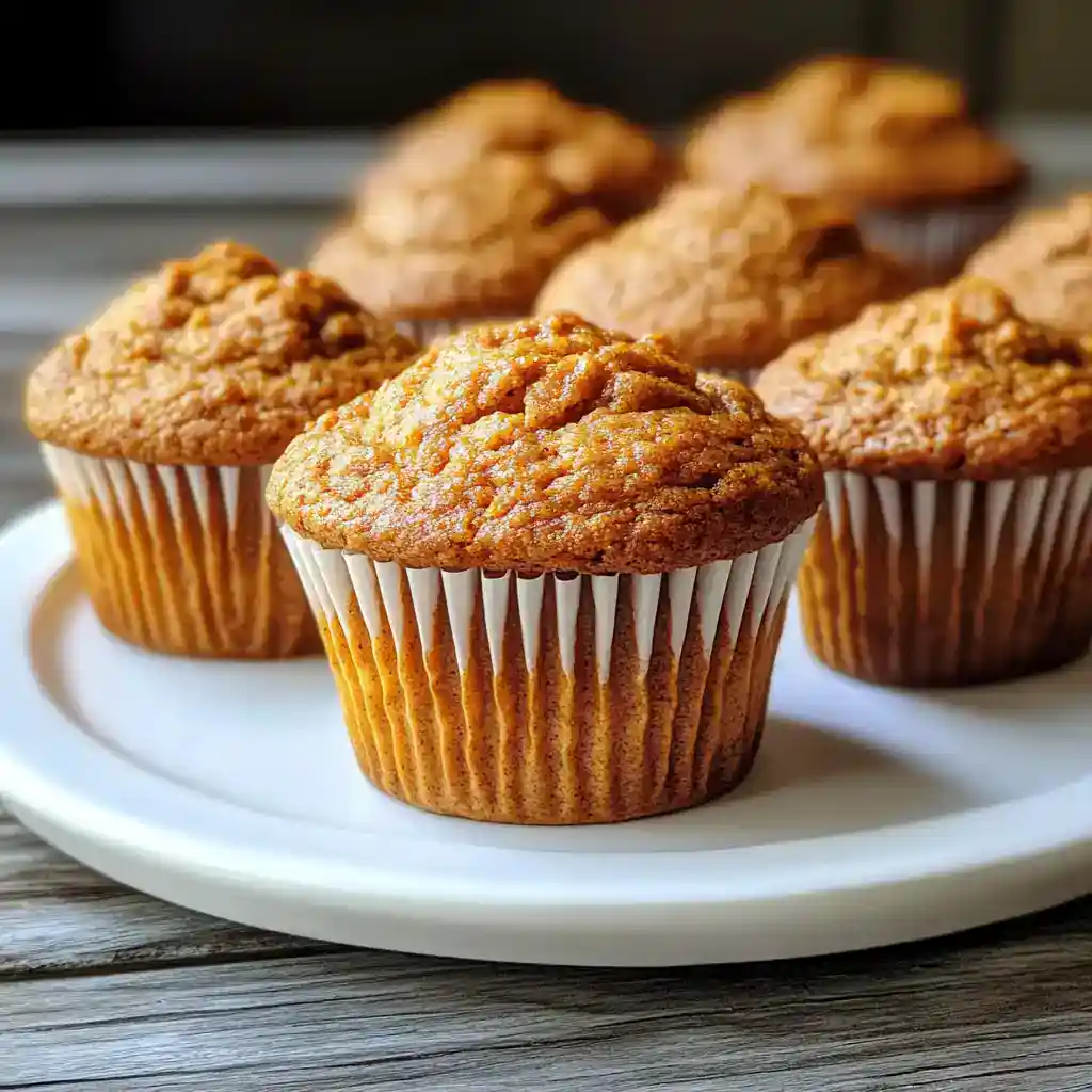Soft homemade muffins with a golden-brown crust on a white plate, perfect for breakfast or snack.
