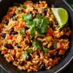 1. Black bean rice bowl with cilantro and lime, healthy vegetarian Mexican-inspired meal, quick and easy recipe, Station Recipes.