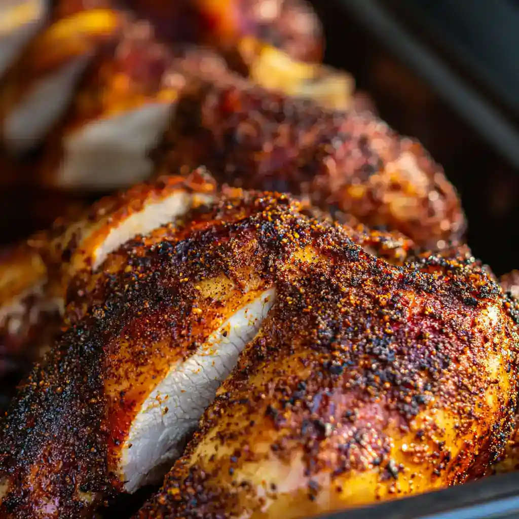 Succulent roasted chicken breast with crispy, flavorful spice crust, perfect for delicious family dinners and meal prep. Easily made with common spices for a savory, crispy exterior.