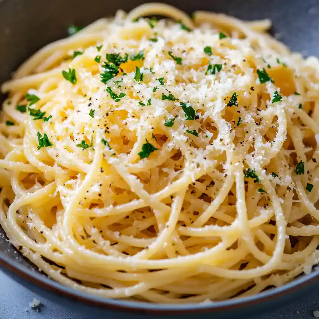 Creamy Parmesan Garlic Pasta with Fresh Parsley and Black Pepper, a quick and easy comfort food recipe perfect for weeknight dinners and family meals.