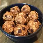 Delicious, healthy fudge protein balls with oats, peanut butter, and chocolate chips, perfect for a nutritious snack or energy boost. Easy to make and great for meal prep.