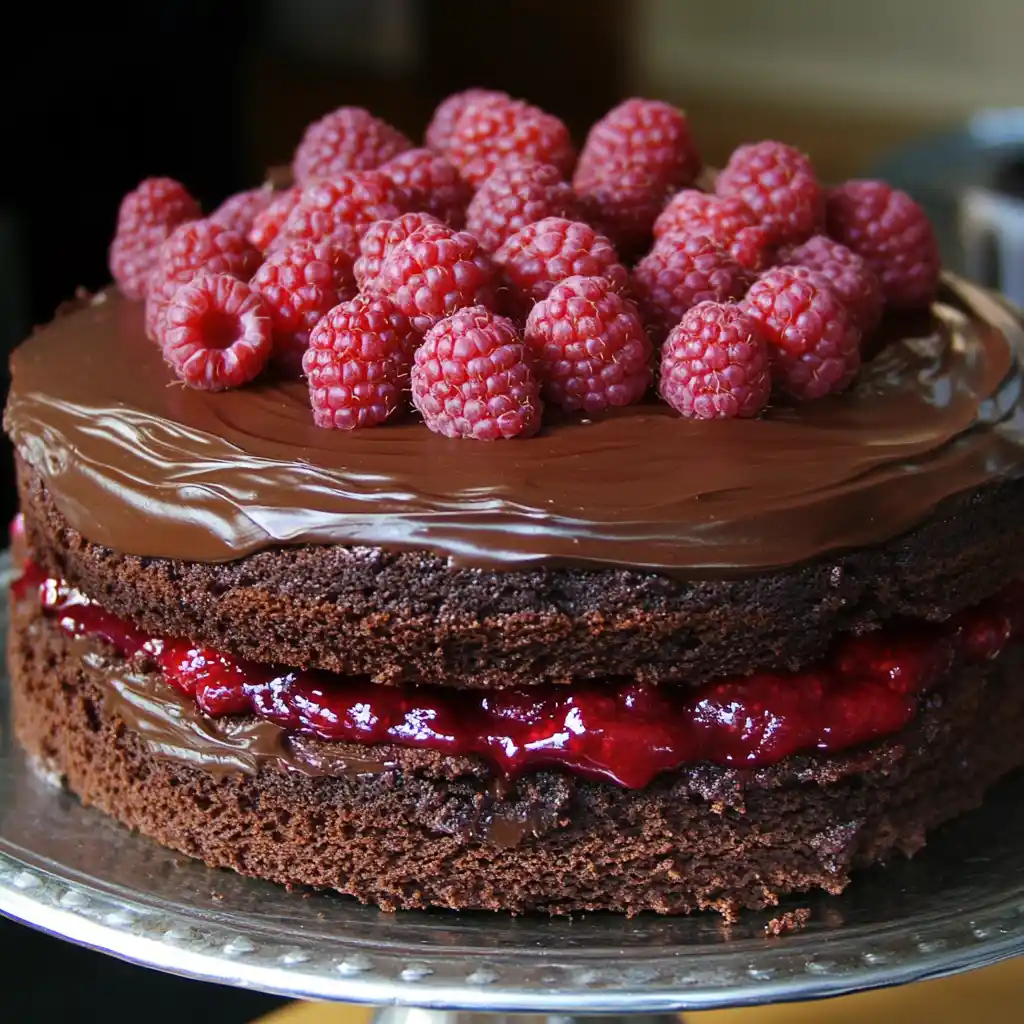 Chocolate Raspberry Layer Cake
