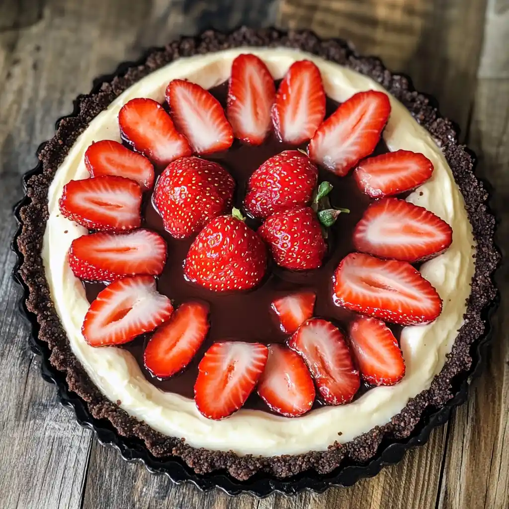 Chocolate Strawberry Cheesecake Tart