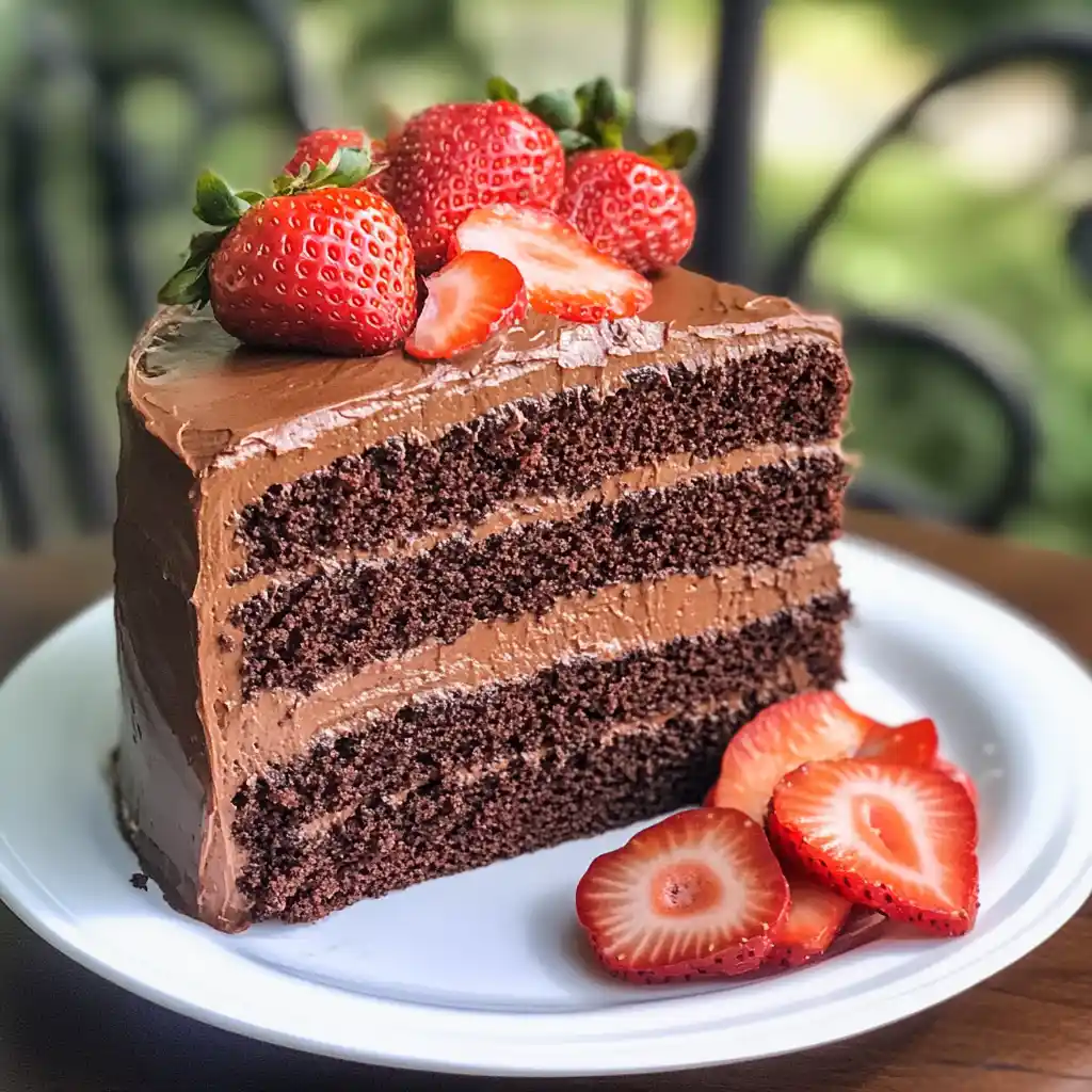 Chocolate Strawberry Layer Cake
