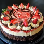 Chocolate Strawberry Swirl Cheesecake