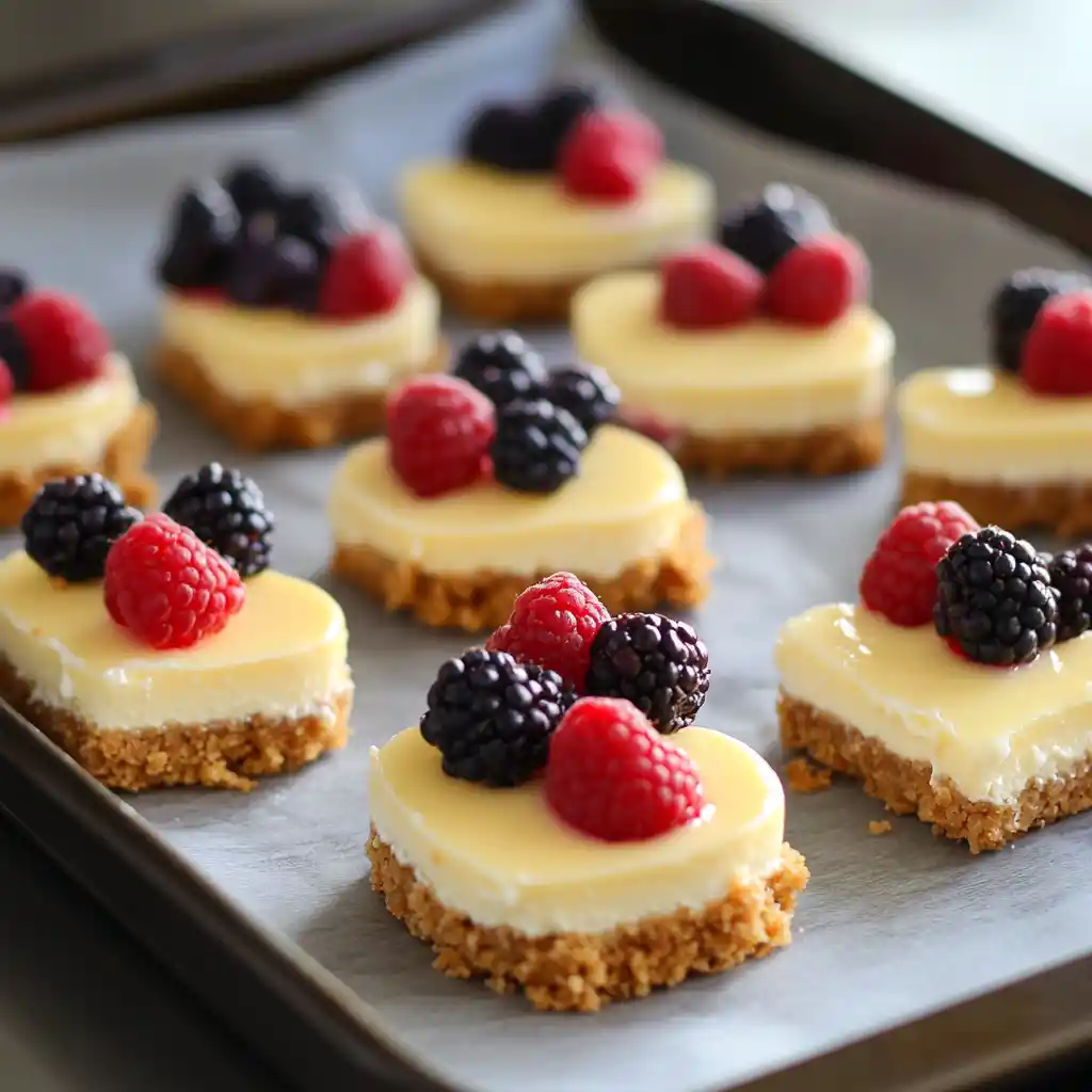 Heart Shaped Cheesecake Bites