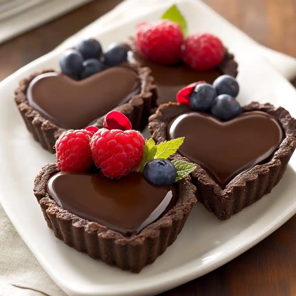Heart Shaped Chocolate Tart
