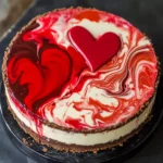 Heart Topped Marble Cheesecake