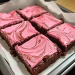 Pink Velvet Brownies with Cream Cheese