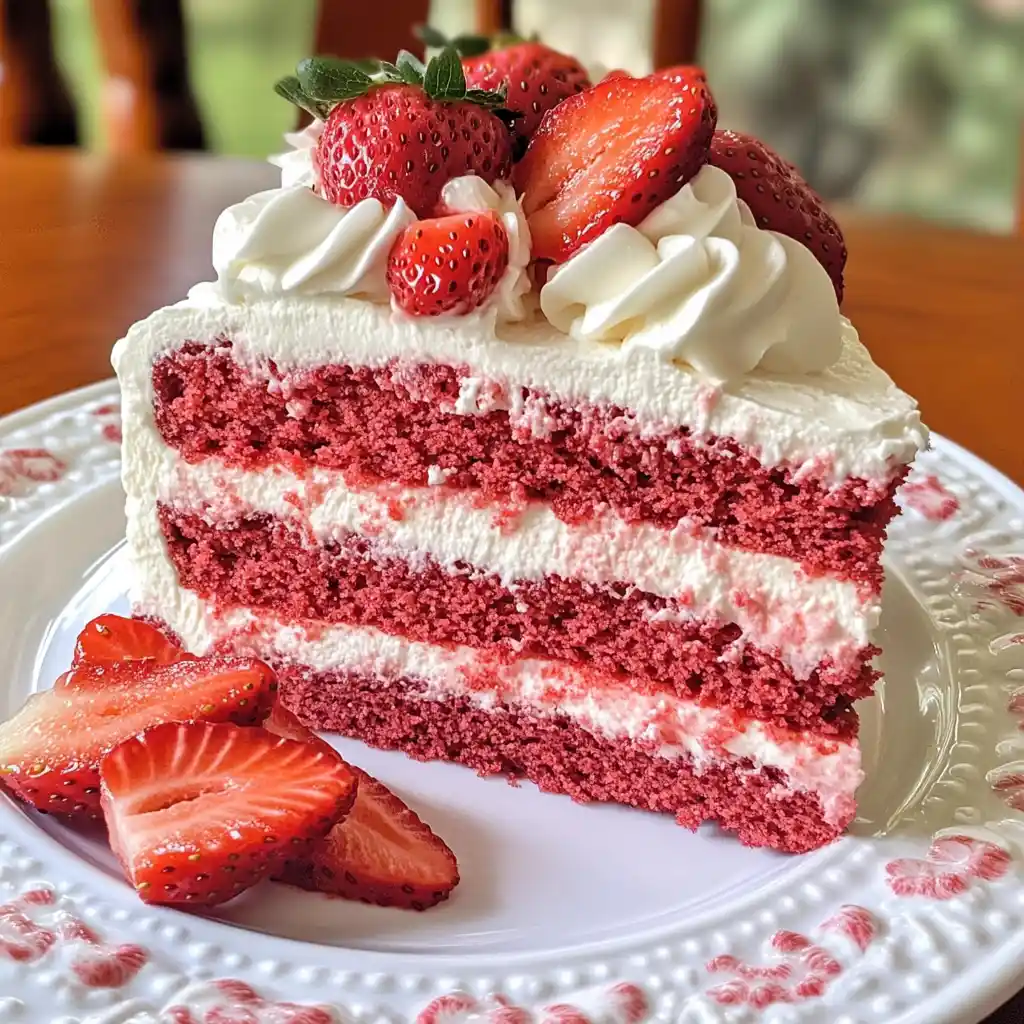 Pink Velvet Strawberry Shortcake