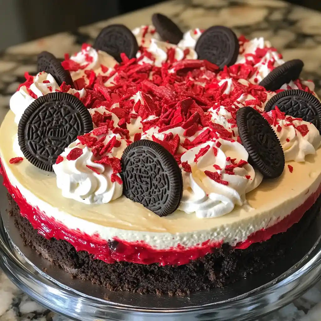 Red Velvet Oreo Cheesecake