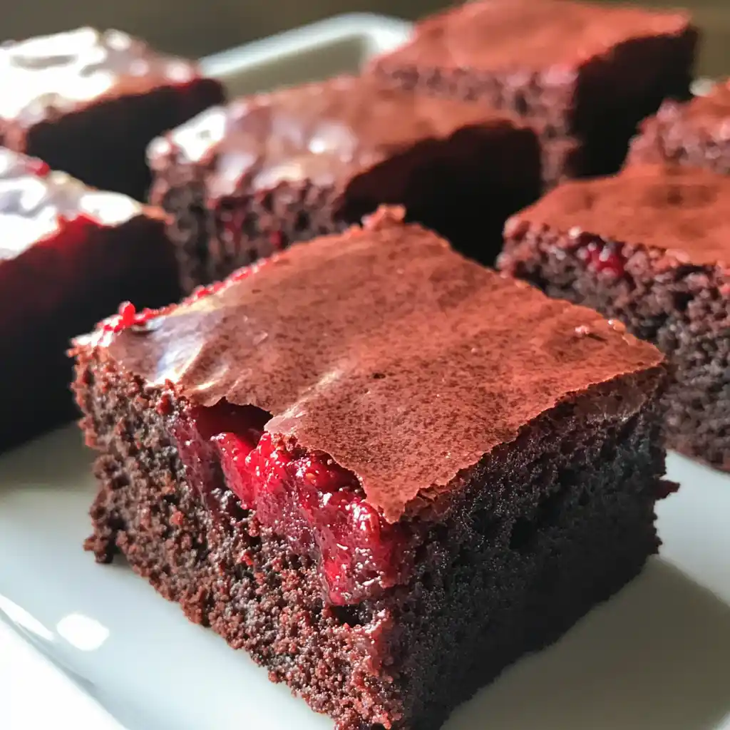 Red Velvet Strawberry Brownies