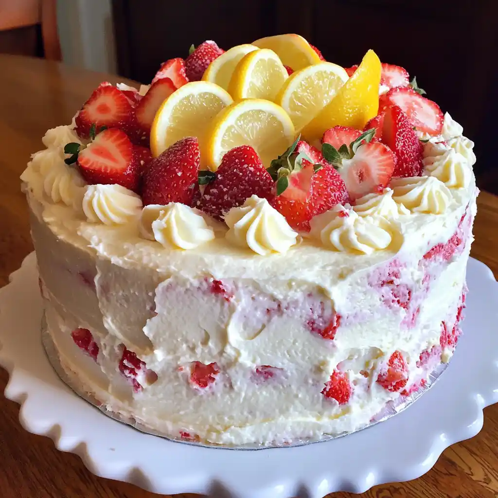 Strawberry Lemon Layer Cake