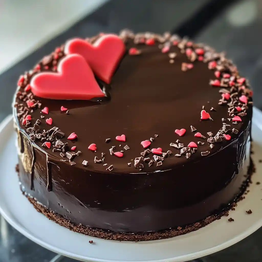 Valentine's Chocolate Truffle Cake