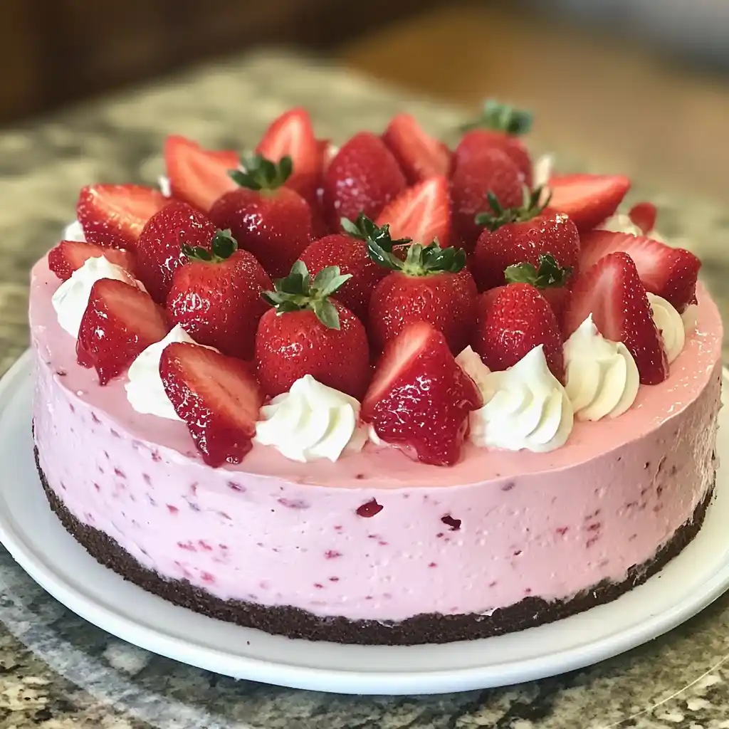 Valentine's Strawberry Mousse Cake