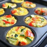 Delicious baked mini veggie frittatas with fresh vegetables, perfect for breakfast, brunch, or healthy Snacks. Easy, quick, and packed with flavor.