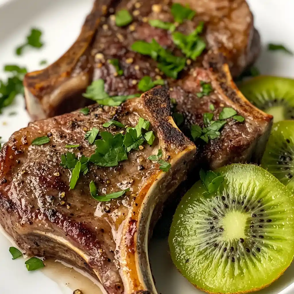 Air-Fried Lamb with Kiwi