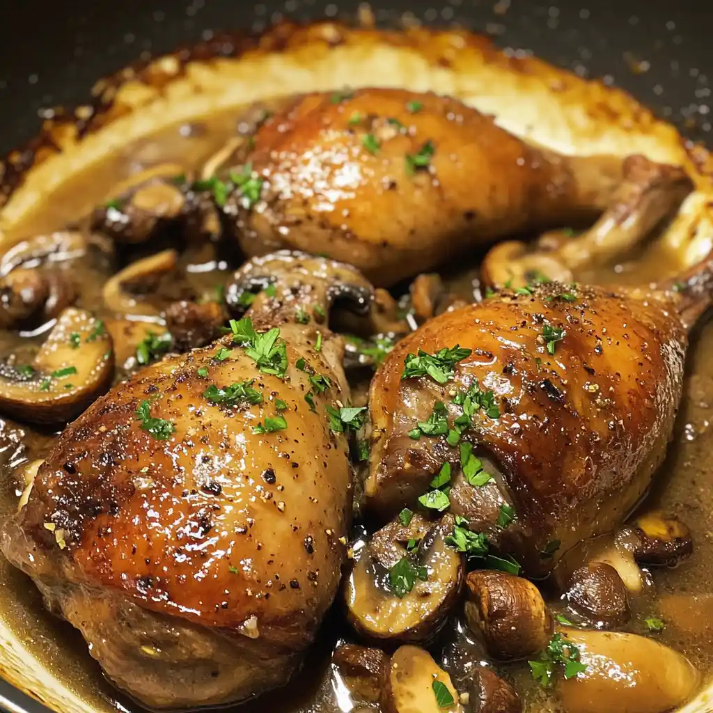 Braised Duck with Mushrooms