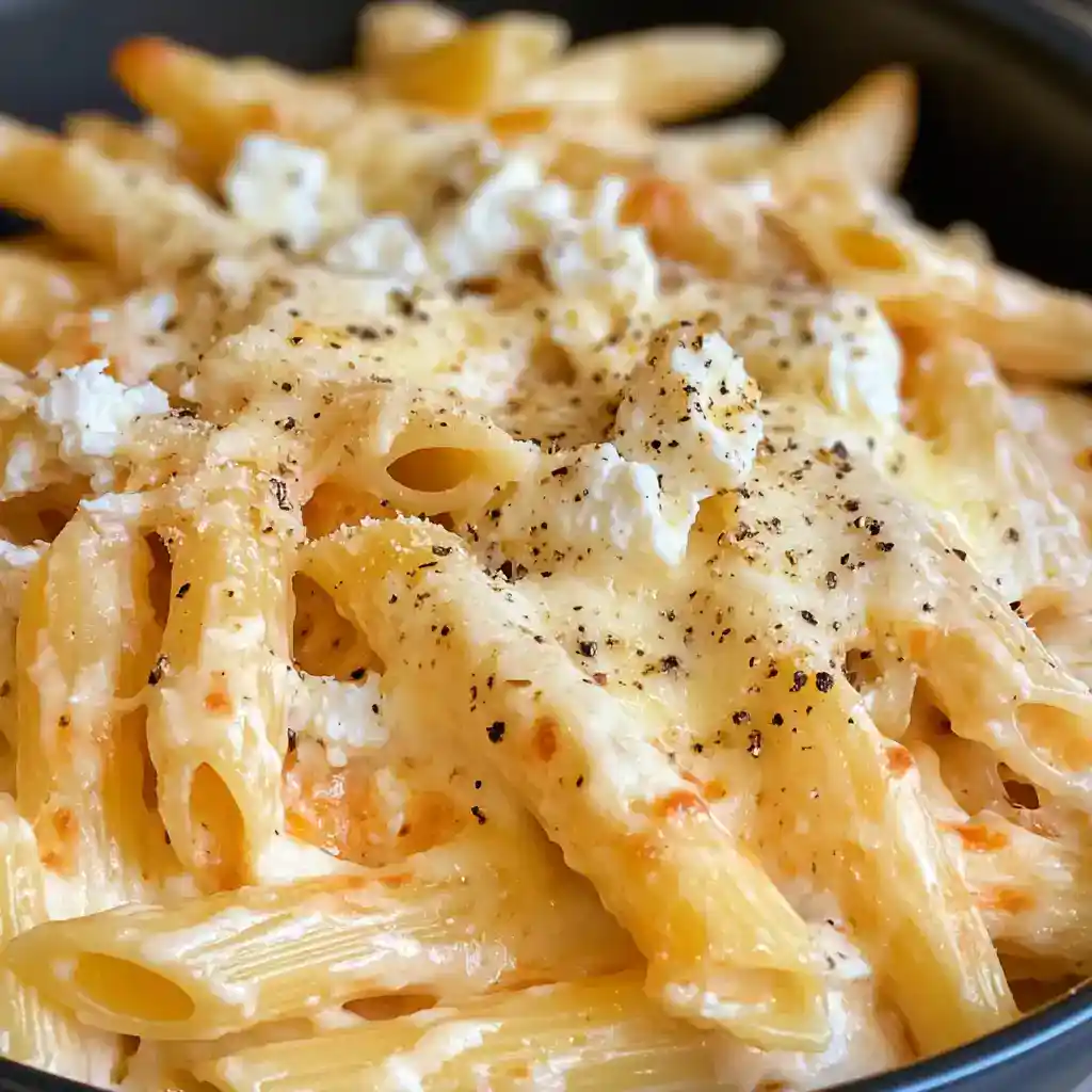 Delicious baked pasta with creamy cheese, tender penne, and flavorful seasonings topped with herbs and herbs, perfect for a comforting meal. Easy to make and crowd-pleasing.