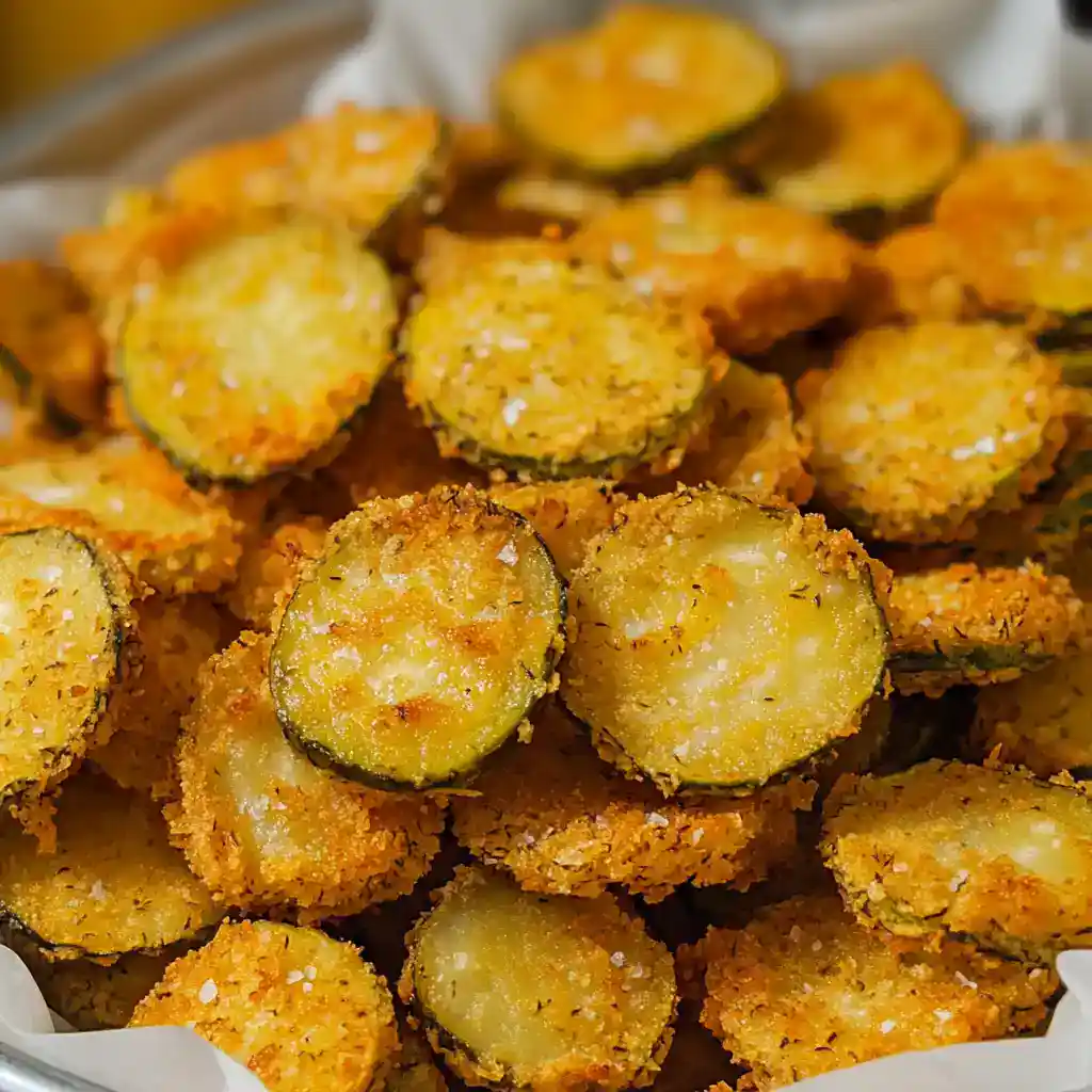 Delicious crispy zucchini chips coated with golden breadcrumb crunch, perfect for healthy snacks or appetizer ideas. Easy homemade recipe with flavorful seasoning.