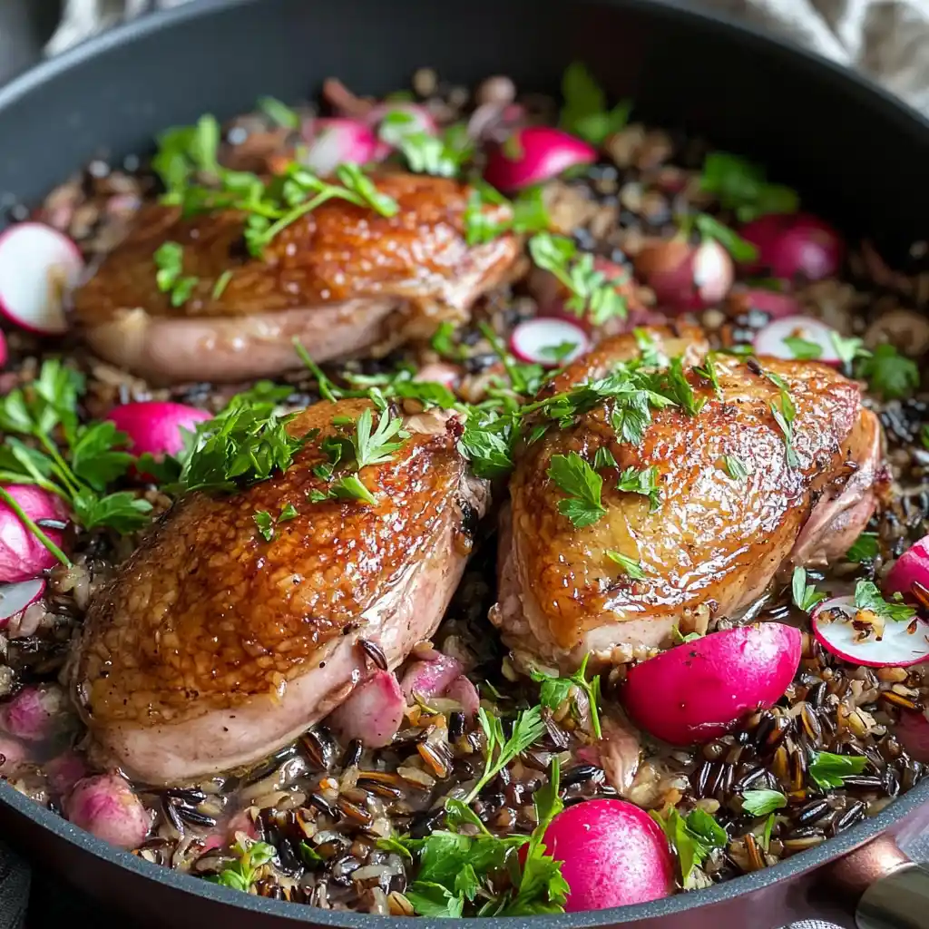 One-Pan Duck with Radish and Wild Rice