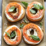 Papaya Mozzarella Bagels