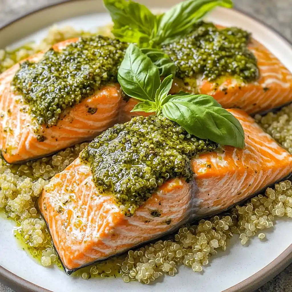 Pesto Salmon and Quinoa