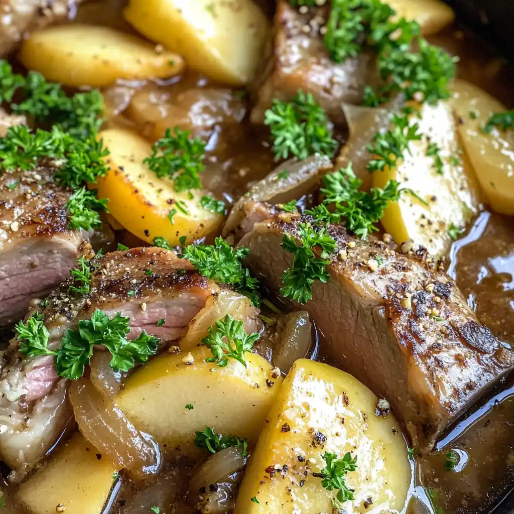 Poached Apple Lamb