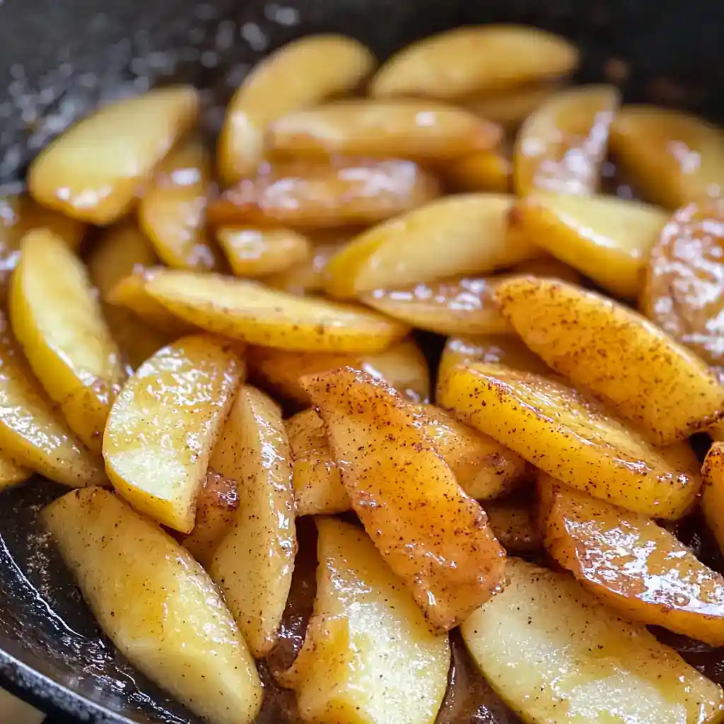 Delicious caramelized apples with cinnamon and sugar, perfect for dessert or breakfast. Easy to make in a skillet, these tender apples are great served warm with vanilla ice cream or on their own. A cozy, comforting treat loved by all ages.